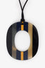 Hermès 1910s Black Striped 'ismu' Necklace