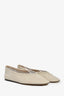 Le Monde Beryl Beige Leather Regency Flats Size 38