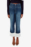 Loewe 2018 Blue Denim White Cuff Tapered Jean Size 40