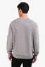 Balmain Grey Cotton Logo Long Sleeve Crewneck Size M Men's