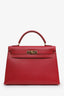 Hermès 1994 Red Epsom Kelly 32 GHW With Strap