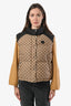 Gucci Brown Canvas Nylon GG Cotton Puffer Vest Size 40