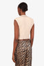 Brunello Cucinelli Beige Cashmere Sequin Collar Knit Sleeveless Sweater Size XS