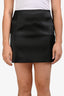 Frame Black Satin Mini Skirt Size 8