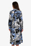 Sportmax Code Blue/Black Comic Long Sleeve Shirt Dress Size S