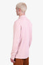 Christian Dior Orange/White Jacquard Oblique Long Sleeve Button-Down Shirt Size M Men's