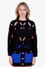 Valentino Black Virgin Wool Diamond Cut-Out Sweater Size XS