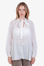 Zimmermann White Sheer Button Up Butterfly Blouse Size 1