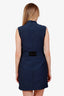 Gucci Navy Drawstring Sleeveless Midi Dress Size 40