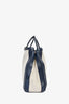 Christian Dior 2013 Beige Canvas/Navy Leather Tote with Strap