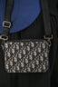 Christian Dior 2022 Black/Navy Oblique Jacquard Zipped Pouch Crossbody