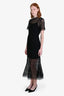 Self-Portrait Black Lace Short Sleeve Maxi Dress Estimated Size 10