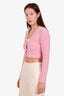 Alexander Wang Pink Cotton Cropped Cardigan Size S