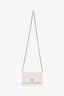 Pre-loved Chanel™ 2022+ White Quilted Caviar Leather CC Wallet on Chain
