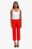 Alexander McQueen Red Wool Silk Trousers Size 40