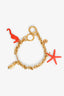 Fendi Gold/Red Leather Marine-Inspired Pendant Charm Chain