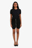 Acne Studios Black Lamb Suede Zip Front Mini Skirt Size 34