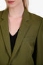 Frame Green Cotton Linen Everyday Blazer Size 4