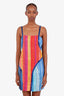 Moschino Cheap & Chic Blue/Orange Text Print Mini Dress Size 10