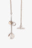 Hermès Sterling Silver and 18K Rose Gold Ex-Libris Necklace, Small Model
