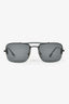 Prada Black Metal Rectangular Sunglasses