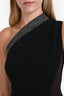 Victoria Beckham Black/Brown One-Shoulder Midi Dress Size 6