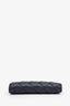 Bottega Veneta Navy Intrecciato Leather Small Bi-Fold Zip Wallet