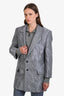 Y/Project Silver Mesh Padded Shoulder Blazer Size M