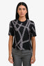 Louis Vuitton Black Silk Cotton Chain Graphic T-Shirt Size XS