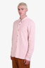 Christian Dior Orange/White Jacquard Oblique Long Sleeve Button-Down Shirt Size M Men's
