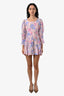 Love Shack Fancy Pink Floral Long Sleeve Mini Dress Size 2