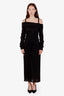 Dolce & Gabbana Black Long Sleeve Drape Dress Size 44
