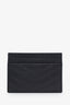 Saint Laurent Black Grain de Poudre Matelasse Chevron Leather Card Holder
