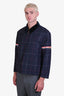 Thom Browne Navy Wool Check Velvet Collar Jacket Size 1 Mens
