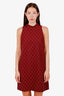 Sandro Burgundy Crystal Embellished Mini Dress Size 40