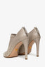 Prada Beige Leather Perforated Peep Toe Bootie Size 41