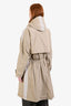 Stella McCartney x Adidas Tan Nylon Zippered Logo Long Rain Jacket Size 40