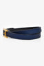Bracelet Hermès en cuir bleu marine à double tour