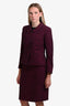 Pre-loved Chanel™ 1998 Purple Wool Tweed Jacket Suit Set Size 40