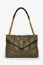 Saint Laurent Olive Green Nappa Leather Medium Loulou Shoulder Bag