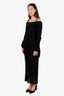 Dolce & Gabbana Black Long Sleeve Drape Dress Size 44