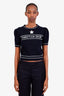 Christian Dior Navy Cashmere Wool Knit Short Sleeve Sweater Size 4