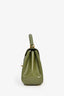 Celine 2020 Light Khaki Green Lizard '16' Top Handle Bag with Strap