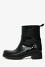 Moncler Black Patent Rubber Rain Boots Size 36