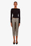 DSquared2 Gold Jacquard Cropped Straight Leg Pants Size 42
