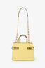 Delvaux Yellow Leather Tempete Crush Top Handle with Strap