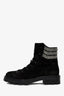 Jimmy Choo Black Suede Lace-Up Crystal Boots Size 41.5