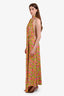 Magda Butrym Yellow/Multicolour Floral Sleeveless Halter Jumpsuit Size 36