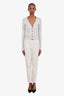 Brunello Cucinelli Cream Cotton Straight Leg Pants Size US 6