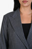 Sibel Saral Grey Flannel Blazer + Trouser Set Size L